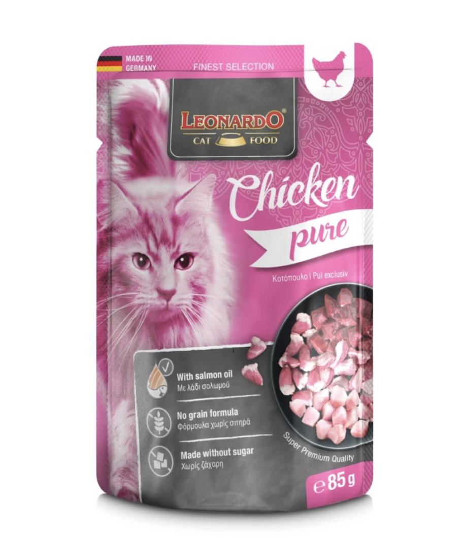 LEONARDO PURE CHICKEN ALIMENTO HÚMEDO SIN GRANO PARA GATOS