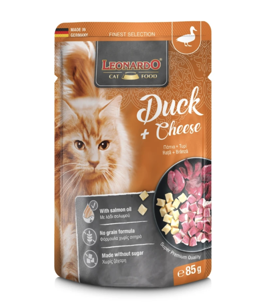 LEONARDO DUCK & CHEESE ALIMENTO HÚMEDO SIN GRANO PARA GATOS
