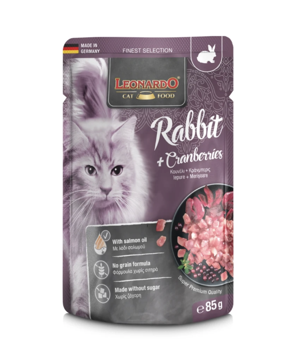 LEONARDO RABBIT & CRANBERRIES ALIMENTO HÚMEDO SIN GRANO PARA GATOS